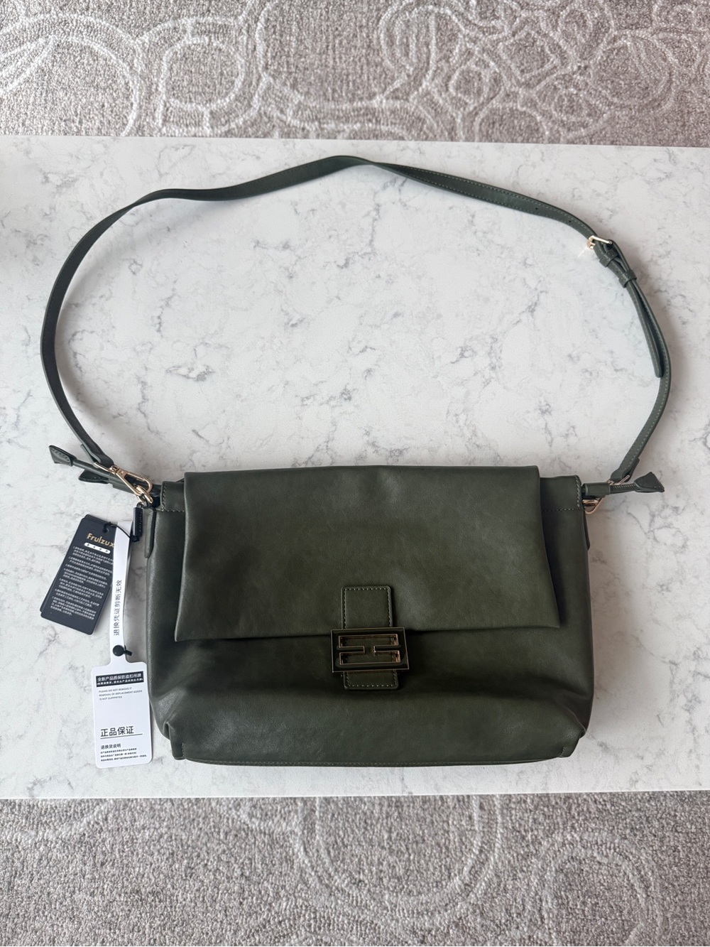 Forest Green Leather Women Shoulder Bag